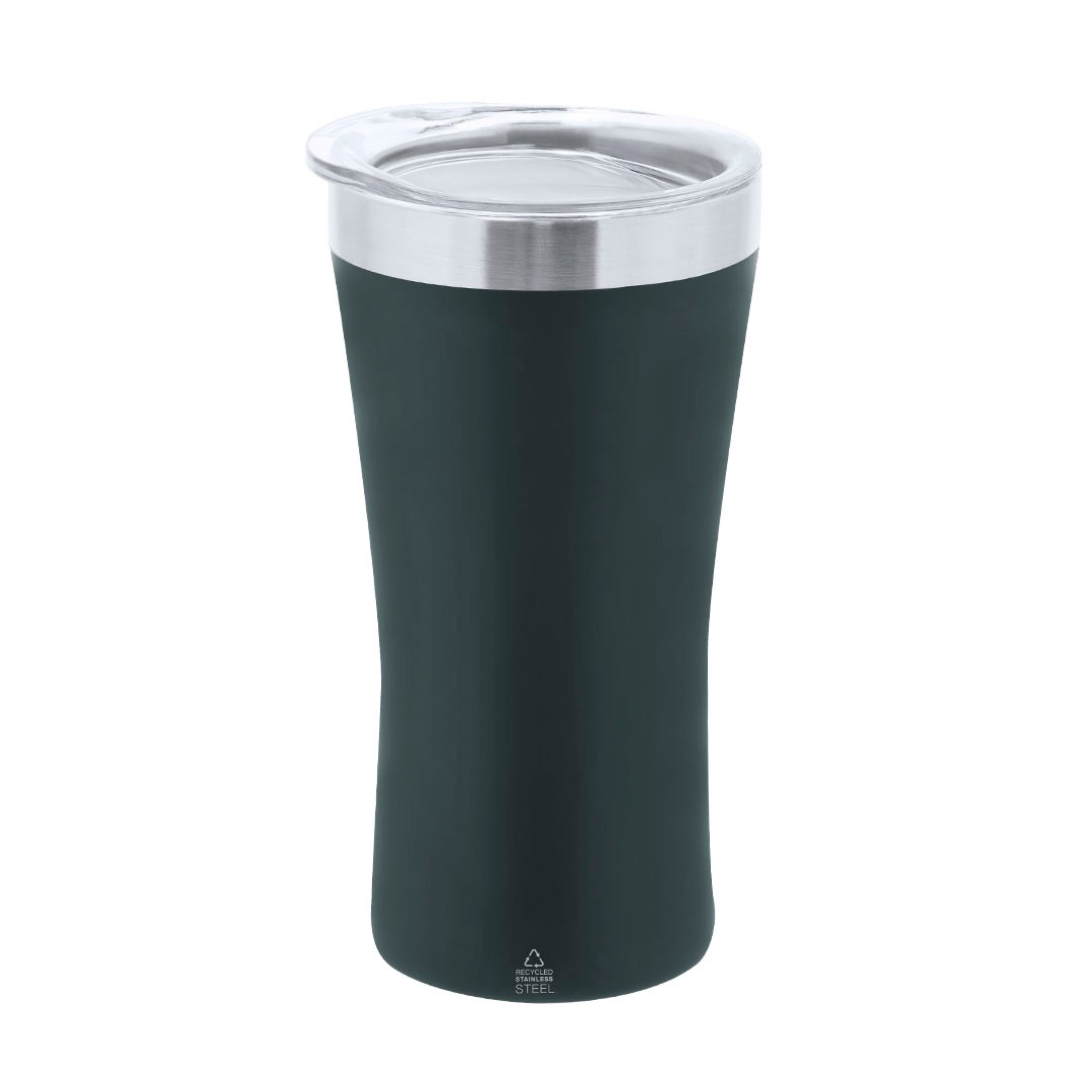 Copo térmico personalizável de aço inox reciclado cinzento