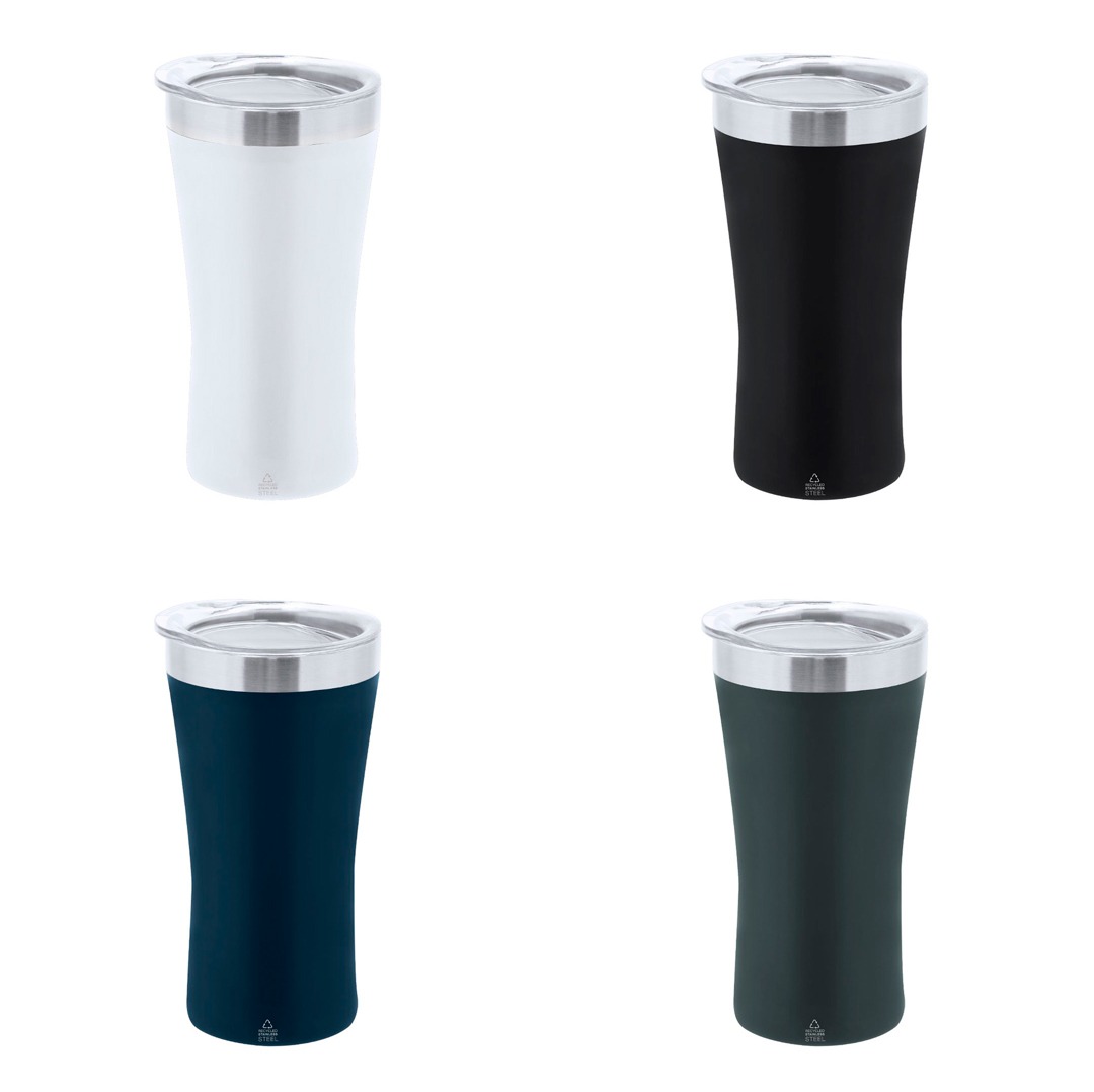 Copo térmico personalizável de aço inox reciclado cores diversas