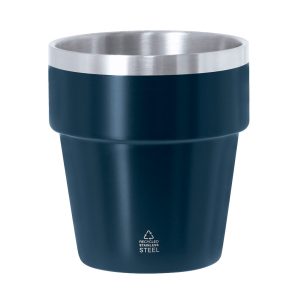 Copo térmico personalizável de aço inox reciclado azul marinho