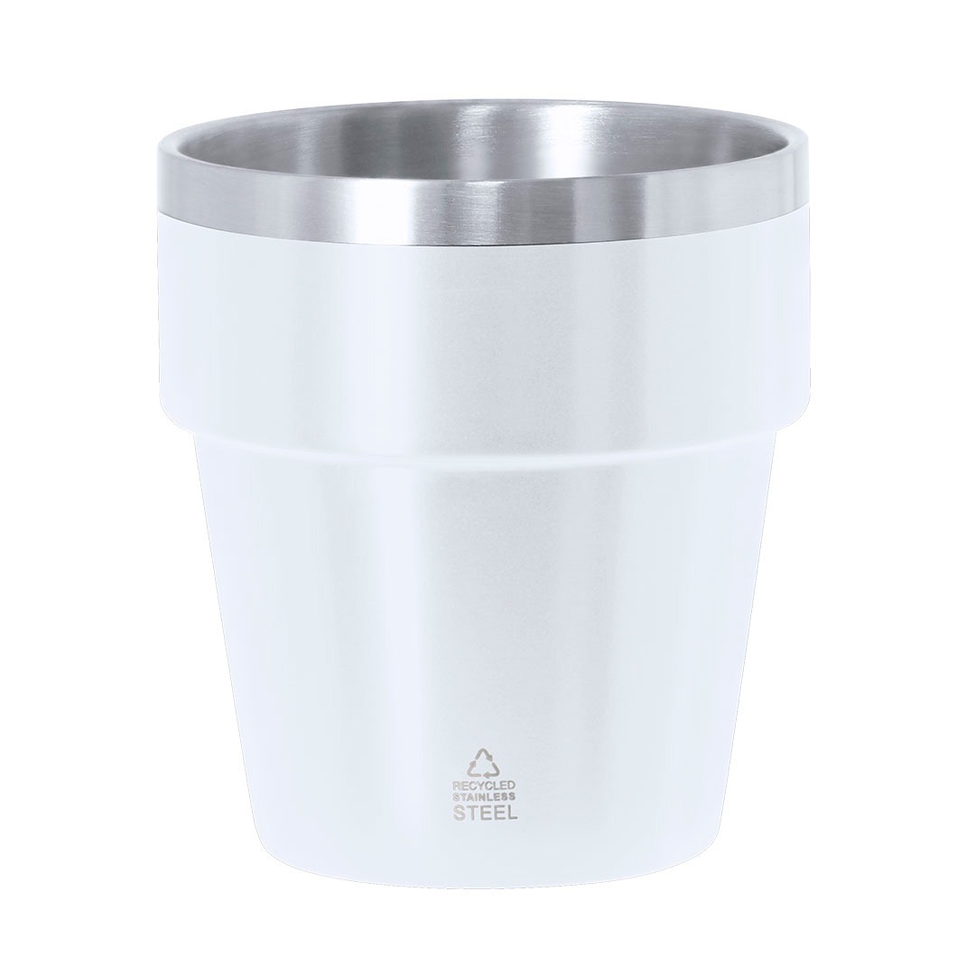 Copo térmico personalizável de aço inox reciclado branco