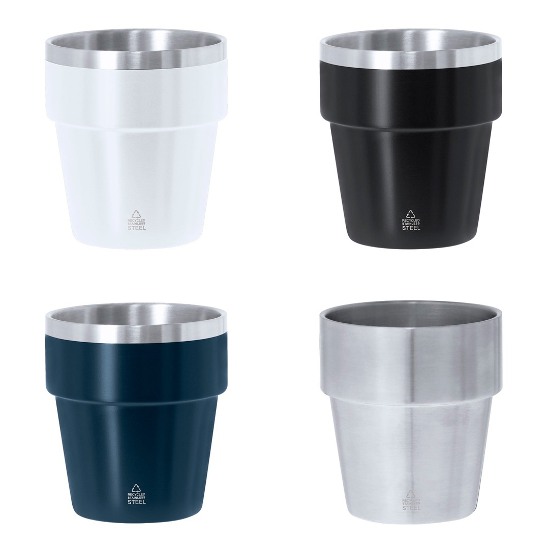 Copo térmico personalizável de aço inox reciclado cores diversas