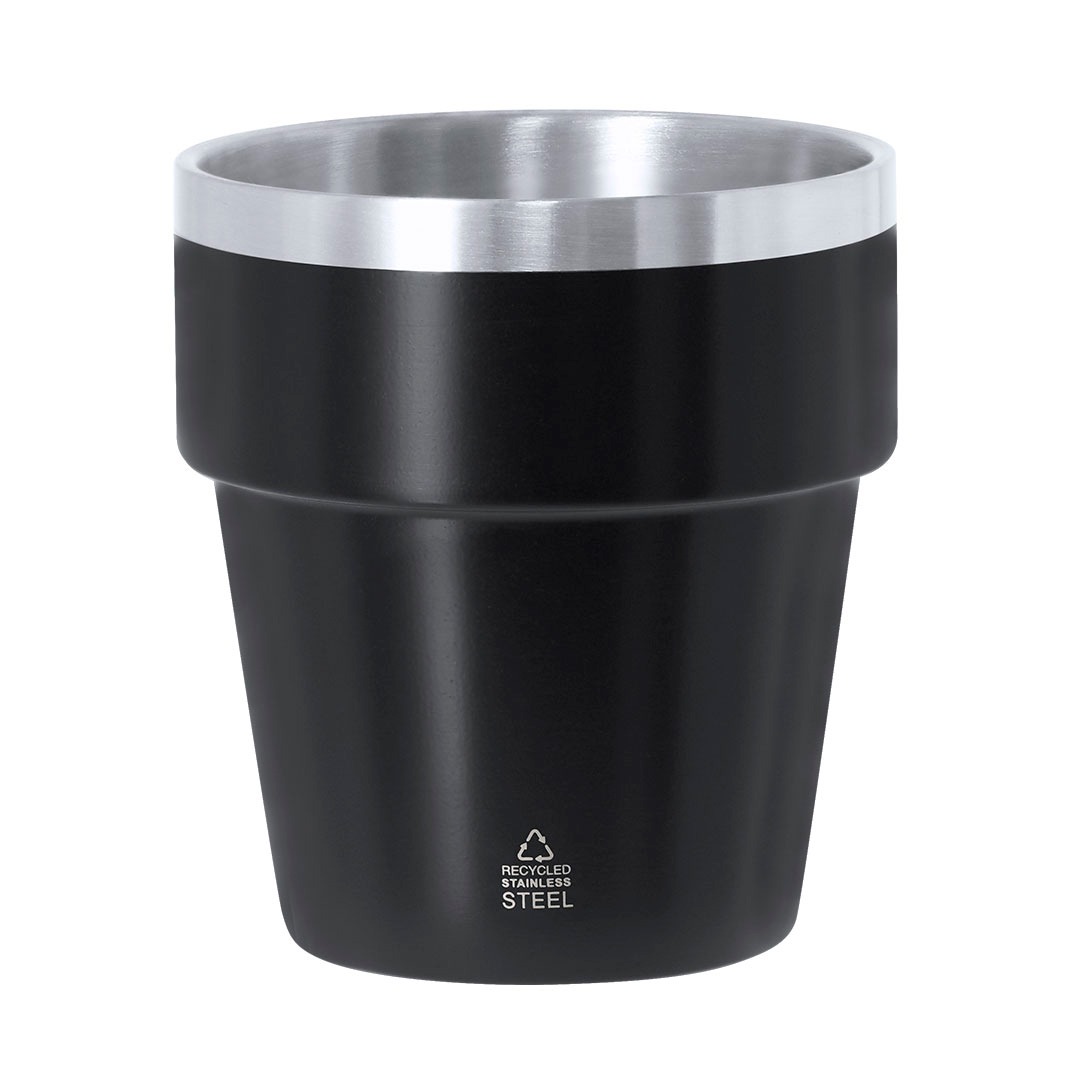 Copo térmico personalizável de aço inox reciclado preto