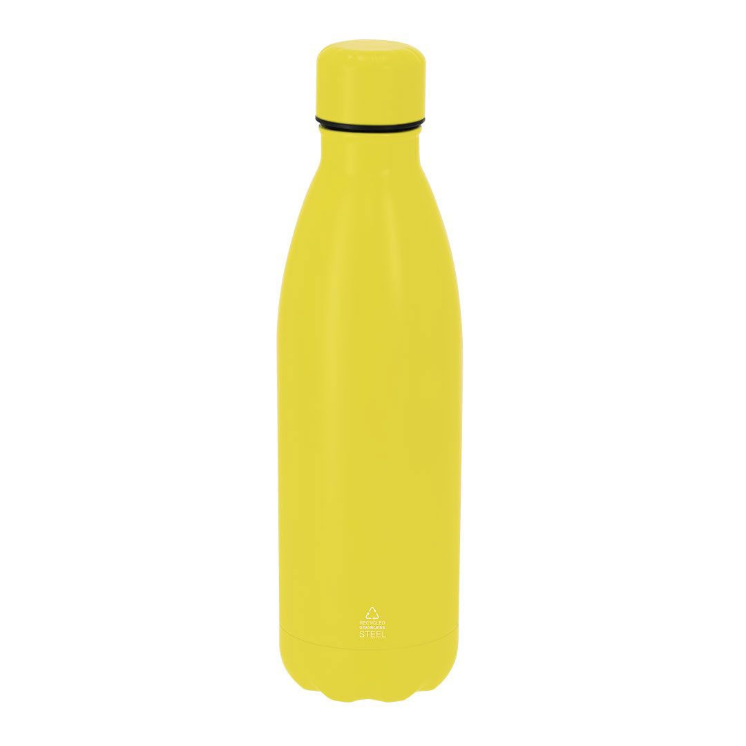 Garrafa personalizável de aço inoxidável amarela