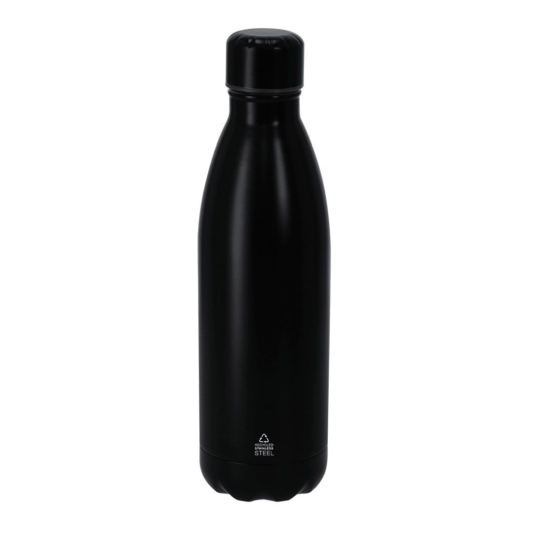 Garrafa personalizável de aço inoxidável preta