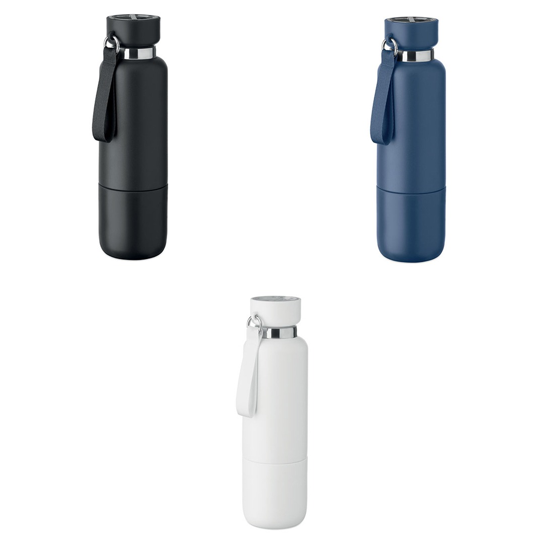 Garrafa personalizável de aço inox reciclado cores diversas