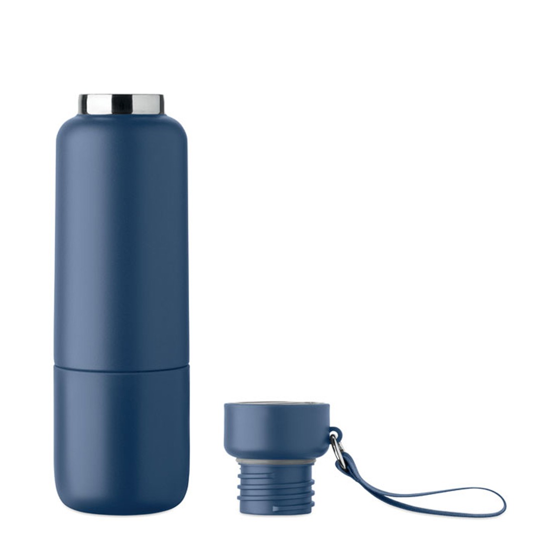 Garrafa personalizável de aço inox reciclado com tampa de rosca
