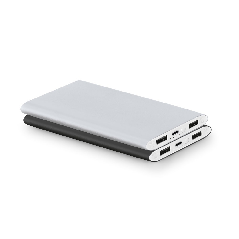 Power bank personalizável de alumínio reciclado cores diversas