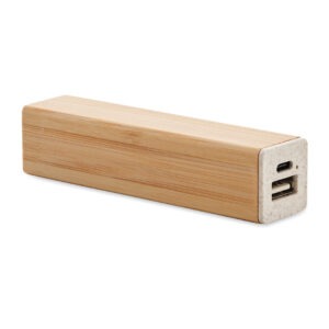 Power bank personalizável em bambu