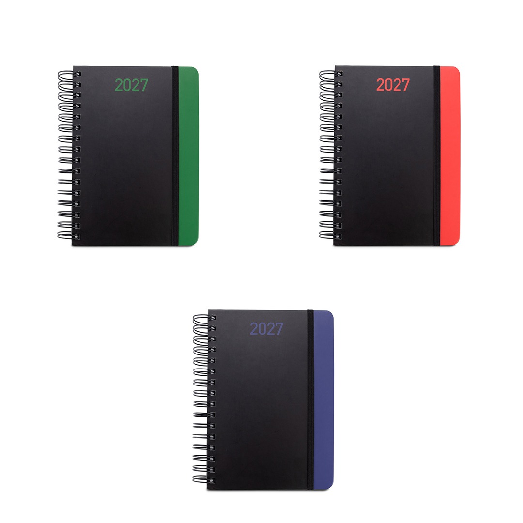 Agenda personalizável de papel reciclado cores diversas