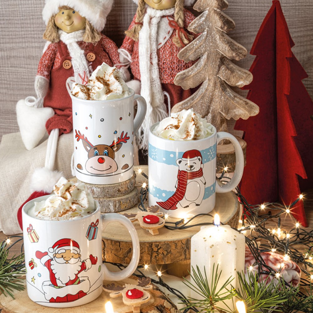 Caneca personalizável de cerâmica de natal elegante