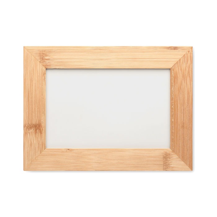 Moldura fotográfica personalizável em bambu deitada